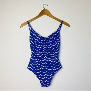 J.crew playa laguna blue printed piece swimsuit